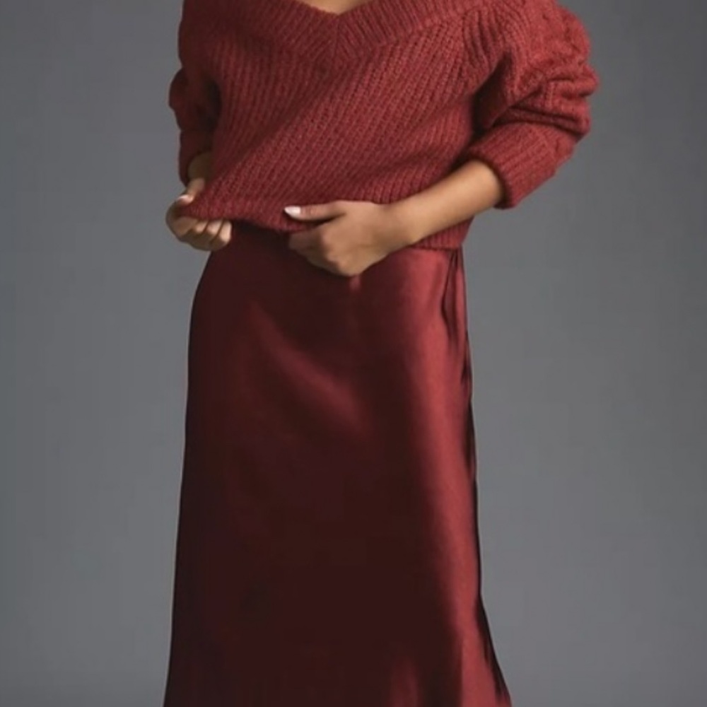 Anthropologie Burgundy Maxi Dress